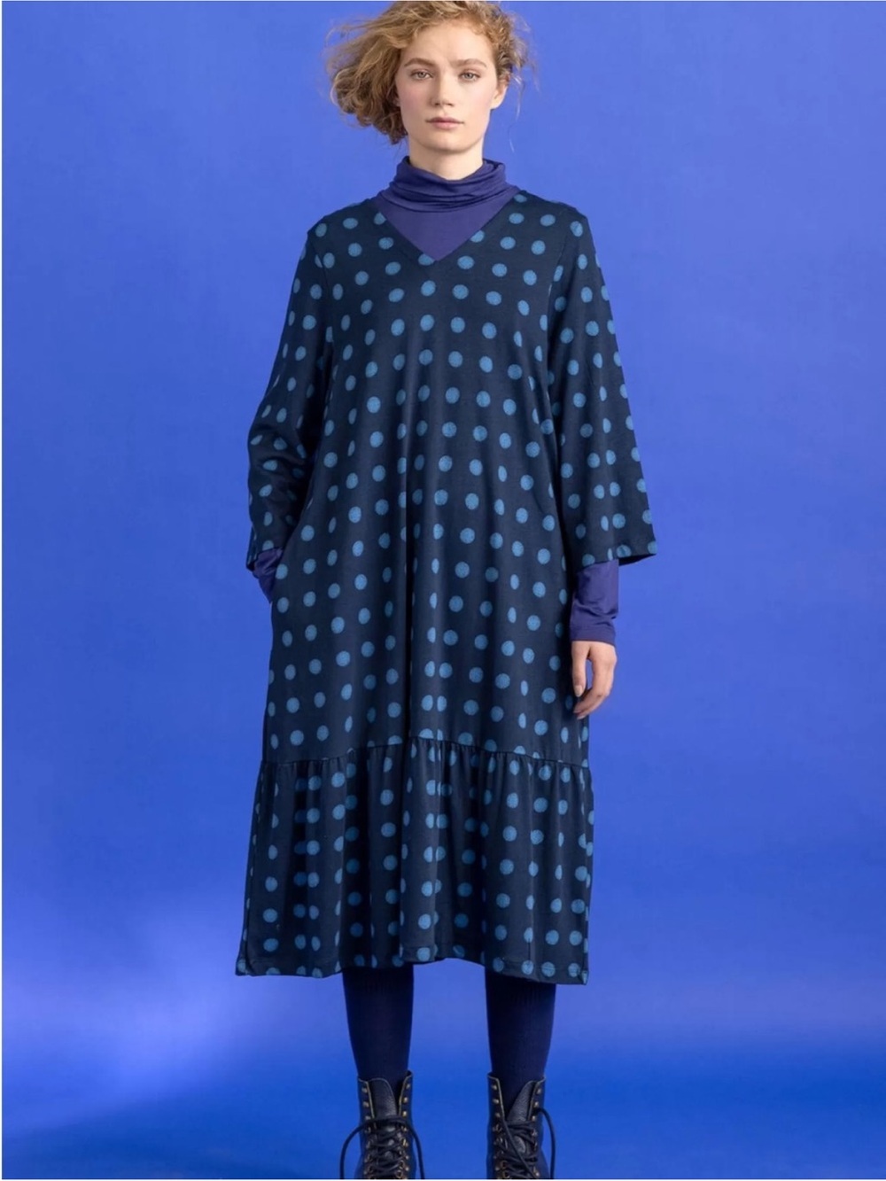 Gudrun Sjoden Tyra Polka Dot Jersey Dress Small